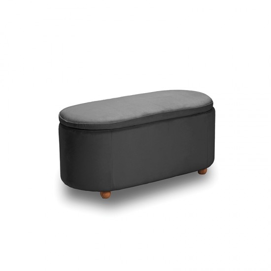 FOSTER ΣΚΑΜΠΟ VELVET GREY ΜΕ ΑΠΟΘΗΚΕΥΤΙΚΟ  ΧΩΡΟ 99Χ45X45εκ.