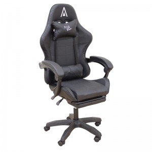  ΜΑΥΡΟ PVC ΠΟΛΥΘΡΟΝΑ GAMING/ΜΕ ΥΠΟΠΟΔΙΟ 61Χ62Χ45-118/54-127εκ.