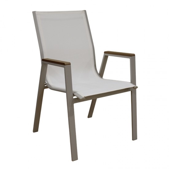 SELBY CAPPUCCINO/WHITE TEXT ΜΕΤΑΛΛΙΚΗ ΠΟΛΥΘΡΟΝΑ 56Χ64Χ90εκ.