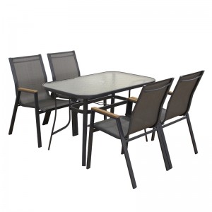 SELBY SET ΤΡΑΠΕΖΑΡΙΑΣ 5ΤΜΧ ΑΝΘΡΑΚΙ 120Χ70εκ.