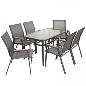 SELBY SET ΤΡΑΠΕΖΑΡΙΑΣ 7ΤΜΧ ΑΝΘΡΑΚΙ 120Χ70εκ.