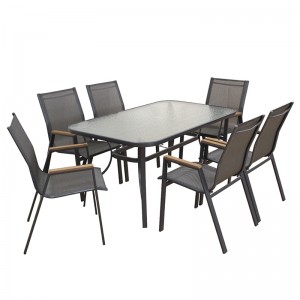 SELBY SET ΤΡΑΠΕΖΑΡΙΑΣ 7ΤΜΧ ΑΝΘΡΑΚΙ 150Χ90εκ.