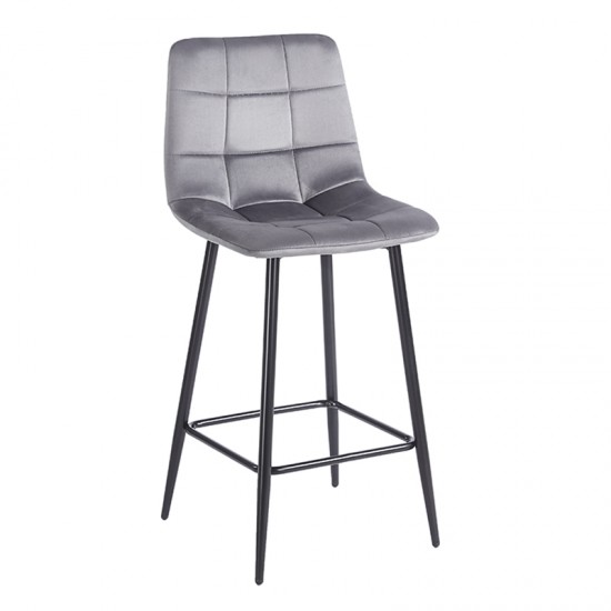 NORA GREY VELVET ΥΦΑΣΜΑ 65εκ. ΣΚΑΜΠΟ ΜΕΤΑΛΛΙΚΟ 45X41X65-99εκ.