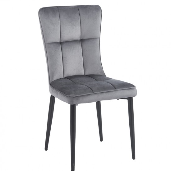 SELIN GREY VELVET ΥΦΑΣΜΑ ΚΑΡΕΚΛΑ ΜΕΤΑΛΛΙΚΗ 46X54X91εκ.