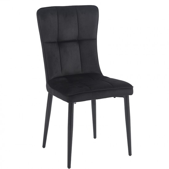 SELIN BLACK VELVET ΥΦΑΣΜΑ ΚΑΡΕΚΛΑ ΜΕΤΑΛΛΙΚΗ 46X54X91εκ.