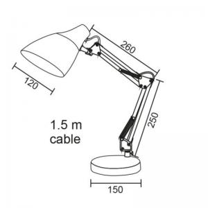 Φ/Σ ΓΡΑΦΕΙΟΥ 1ΧΕ27 ΠΟΡΤΟΚΑΛΙ ΜΕΤΑΛΛΙΚΟ Φ15ΧΦ12ΧΗ50CM (2918OR)