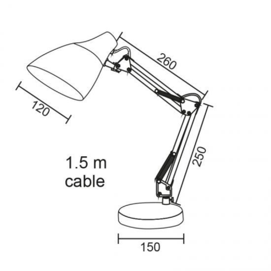 Φ/Σ ΓΡΑΦΕΙΟΥ 1ΧΕ27 ΠΟΡΤΟΚΑΛΙ ΜΕΤΑΛΛΙΚΟ Φ15ΧΦ12ΧΗ50CM (2918OR)
