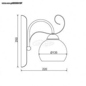 ΑΠΛΙΚΑ ΤΟΙΧΟΥ ΜΕΤΑΛΛΙΚΗ ΠΑΤΙΝΑ ΛΕΥΚΗ ΧΡΥΣΗ+ΟΠΑΛ ΓΥΑΛΙ 13,5Χ25,2Χ22CM (DL11691W)
