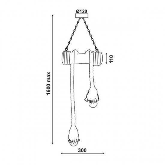 ΚΡΕΜΑΣΤΟ 2ΦΩΤΟ ΦΩΤΙΣΤΙΚΟ BAMBOO+ΣΧΟΙΝΙ 11Χ30ΧΗ160CM (932302BBR)