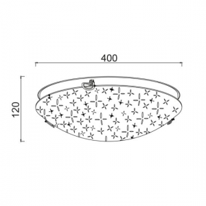 ΕΠΙΤΟΙΧΙΟ/ΟΡΟΦΗΣ ΛΕΥΚΟ ΓΥΑΛΙ ΜΟΤΙΒΟ+ΜΕΤΑΛΛΟ Φ40ΧΗ12CM (DL0840)