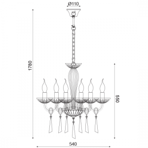 ΚΡΕΜΑΣΤΟΣ ΠΟΛΥΕΛΑΙΟΣ 6ΦΩΤΟΣ ΚΡΥΣΤΑΛΛΙΝΟΣ ΣΕ ΔΙΑΦΑΝΗ-ΧΡΥΣΗ ΑΠΟΧΡΩΣΗ 