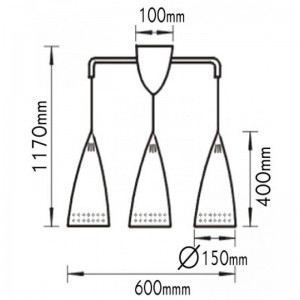 ΦΩΤΙΣΤΙΚΟ 3ΦΩΤΟ ΚΑΜΠΑΝΑ ΜΕΤΑΛΛΙΚΟ INOX (AC.3XF153)
