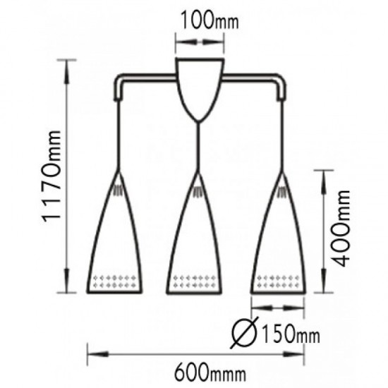 ΦΩΤΙΣΤΙΚΟ 3ΦΩΤΟ ΚΑΜΠΑΝΑ ΜΕΤΑΛΛΙΚΟ INOX (AC.3XF153)