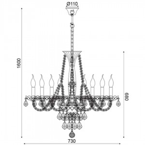 ΚΡΕΜΑΣΤΟΣ ΠΟΛΥΕΛΑΙΟΣ 8ΦΩΤΟΣ ΚΡΥΣΤΑΛΛΙΝΟΣ ΣΕ ΔΙΑΦΑΝΗ-ΧΡΥΣΗ ΑΠΟΧΡΩΣΗ (BLK80048PCG)