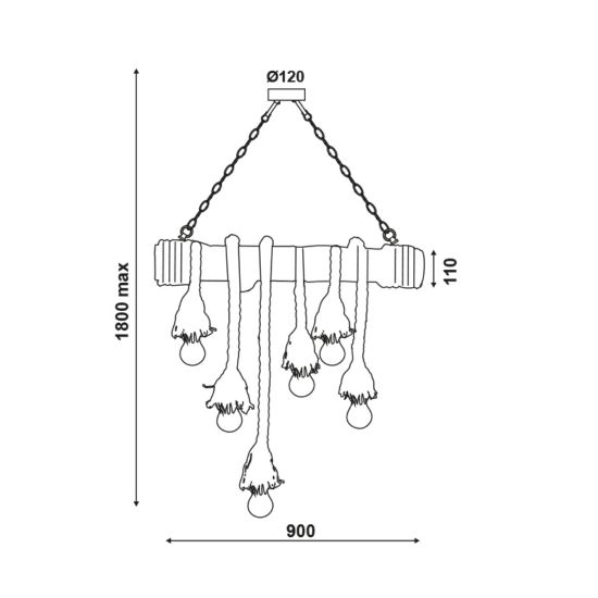 ΚΡΕΜΑΣΤΟ 6ΦΩΤΟ ΦΩΤΙΣΤΙΚΟ  BAMBOO+ΣΧΟΙΝΙ 11Χ90ΧΗ180CM max.