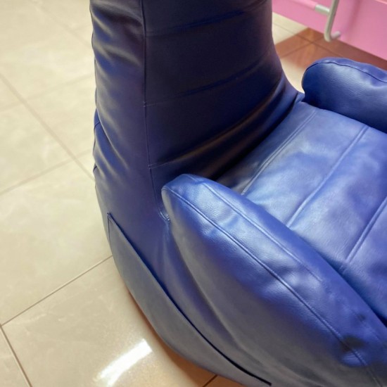 ΠΟΥΦ ΜΕ ΜΠΡΑΤΣΑ (PU) ΜΠΛΕ