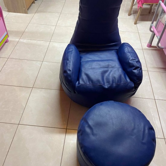 ΠΟΥΦ ΜΕ ΜΠΡΑΤΣΑ (PU) ΜΠΛΕ