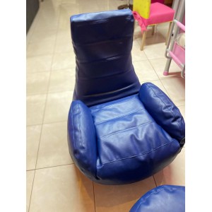 ΠΟΥΦ ΜΕ ΜΠΡΑΤΣΑ (PU) ΜΠΛΕ 