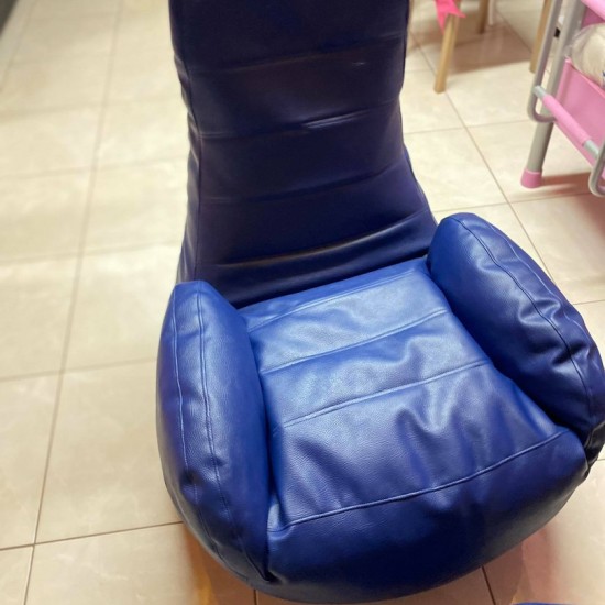 ΠΟΥΦ ΜΕ ΜΠΡΑΤΣΑ (PU) ΜΠΛΕ