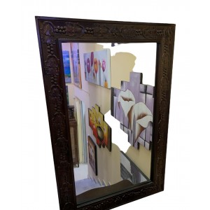 ΣΕΤ ΚΟΝΣΟΛΑ ΜΕ ΚΑΘΡΕΠΤΗ ΣΚΟΥΡΟ ΚΑΡΥΔΙ ΞΥΛΙΝΗ 