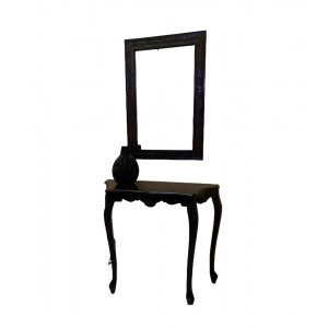 ΣΕΤ ΚΟΝΣΟΛΑ ΜΕ ΚΑΘΡΕΠΤΗ ΣΚΟΥΡΟ ΚΑΡΥΔΙ ΞΥΛΙΝΗ 