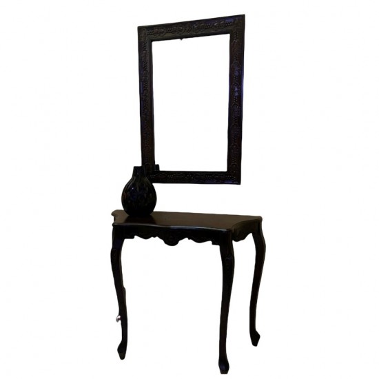 ΣΕΤ ΚΟΝΣΟΛΑ ΜΕ ΚΑΘΡΕΠΤΗ ΣΚΟΥΡΟ ΚΑΡΥΔΙ ΞΥΛΙΝΗ