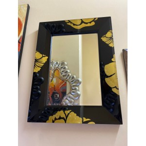 ΚΑΘΡΕΠΤΗΣ ΜΑΥΡΟΣ ΜΕ ΧΡΥΣΕΣ ΛΕΠΤΟΜΕΡΙΕΣ 60Χ80,5ΗCM