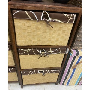 Καλάθι Απλύτων από Μπαμπού με 3 συρτάρια