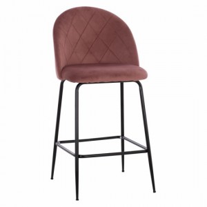 ΣΚΑΜΠΟ ODELL ΜΕΣΑΙΟΥ ΥΨΟΥΣ ΜΕ ΜΕΤΑΛΛΙΚΑ ΠΟΔΙΑ & ΒΕΛΟΥΔΟ ΣΑΠΙΟ ΜΗΛΟ 45x53x98 εκ.