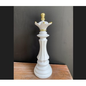 QUEEN ΔΙΑΚΟΣΜΗΤΙΚΟ POLYRESIN ΛΕΥΚΟ/ΧΡΥΣΟ Φ12Χ37cm
