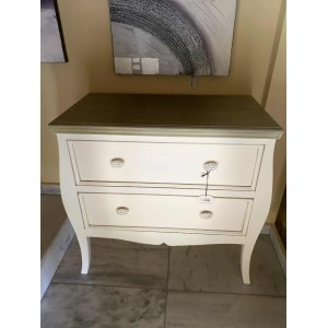 Συρταριέρα Κλασικού Στυλ σε Λευκό & Φυσικό Ξύλο 77Χ40Χ78