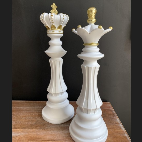 QUEEN ΔΙΑΚΟΣΜΗΤΙΚΟ POLYRESIN ΛΕΥΚΟ/ΧΡΥΣΟ Φ12Χ37cm