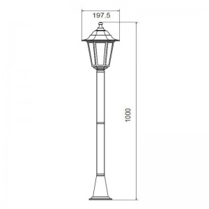 6S PLASTIC FLOOR GARDEN WHITE LUMINAIRE 100CM E27 IP44