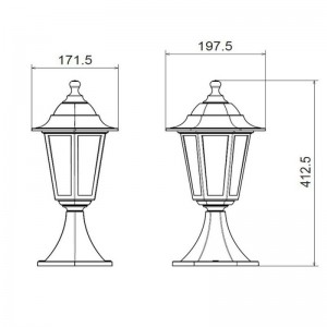 6S PLASTIC FLOOR GARDEN WHITE LUMINAIRE 41CM E27 IP44