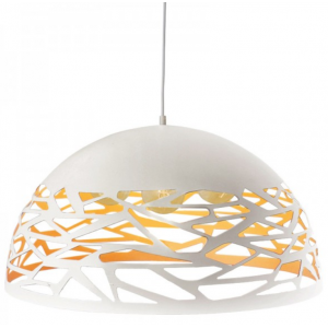 ΜΕΤΑΛΛΙΚΗ ΚΡΕΜΑΣΤΗ ΚΑΜΠΑΝΑ 3XE27 ΛΕΥΚΗ ΔΙΑΤΡΗΤΗ Φ50CM