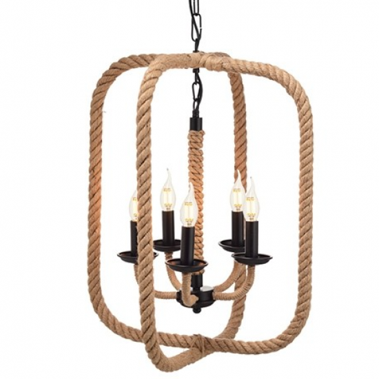 SKIA ΚΡΕΜΑΣΤΟ ΦΩΤΙΣΤΙΚΟ ΟΡΟΦΗΣ 5ΦΩΤΟ ΣΧΟΙΝΙ ΜΠΕΖ 50x50xΗ130cm