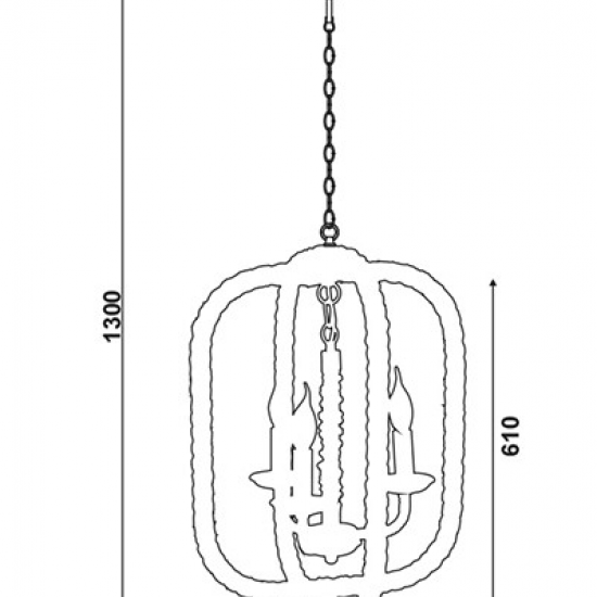 SKIA ΚΡΕΜΑΣΤΟ ΦΩΤΙΣΤΙΚΟ ΟΡΟΦΗΣ 5ΦΩΤΟ ΣΧΟΙΝΙ ΜΠΕΖ 50x50xΗ130cm