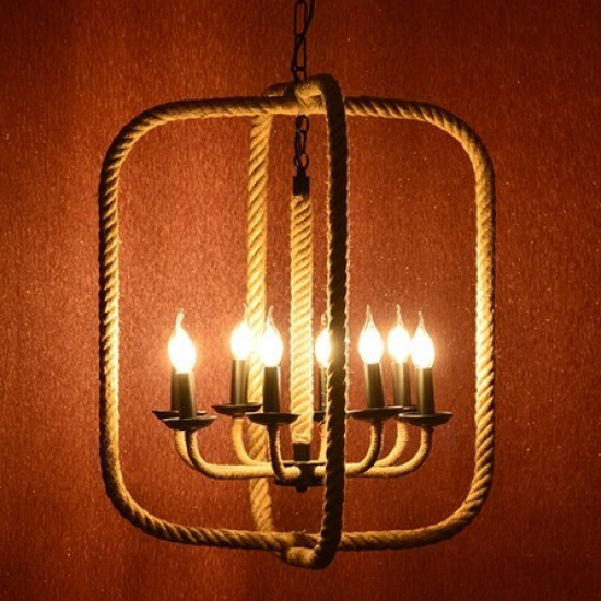 SKIA ΚΡΕΜΑΣΤΟ ΦΩΤΙΣΤΙΚΟ ΟΡΟΦΗΣ 8ΦΩΤΟ ΣΧΟΙΝΙ ΜΠΕΖ 60x60xΗ140cm