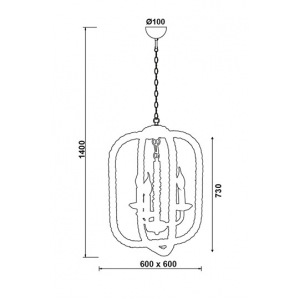 SKIA ΚΡΕΜΑΣΤΟ ΦΩΤΙΣΤΙΚΟ ΟΡΟΦΗΣ 8ΦΩΤΟ ΣΧΟΙΝΙ ΜΠΕΖ 60x60xΗ140cm