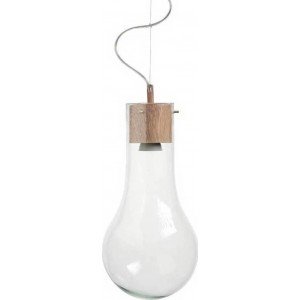 ΚΡΕΜΑΣΤΟ Φ/Σ 1ΧGU10 ΜΕΤΑΛΛΙΚΟ ΑΠΟΧΡΩΣΗ ΞΥΛΟΥ+ΓΥΑΛΙ Φ20ΧΗ120CM