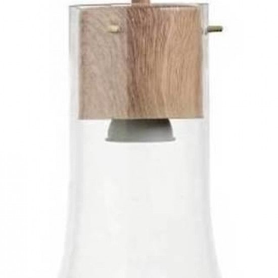 ΚΡΕΜΑΣΤΟ Φ/Σ 1ΧGU10 ΜΕΤΑΛΛΙΚΟ ΑΠΟΧΡΩΣΗ ΞΥΛΟΥ+ΓΥΑΛΙ Φ20ΧΗ120CM