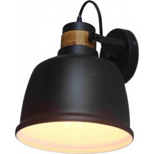 ΑΠΛΙΚΑ ΜΕΤΑΛΛΙΚΗ 1ΧE27 Φ20CM ΜΑΥΡΗ & ΑΠΟΧΡΩΣΗ ΞΥΛΟΥ