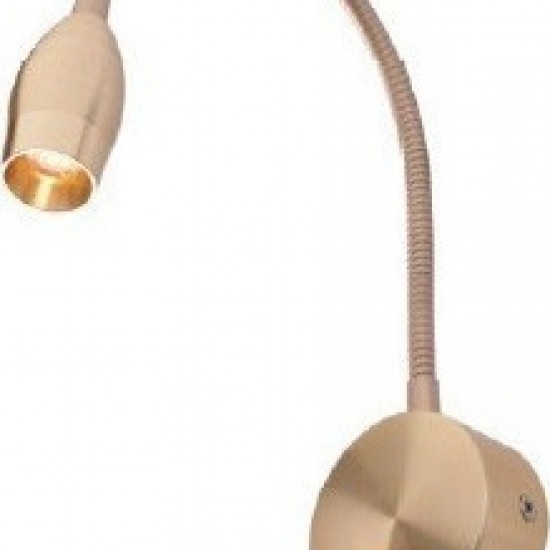 ΕΠΙΤΟΙΧΙΟ ΣΠΟΤ LED 3W 4000Κ ΜΠΡΟΥΤΖΙΝΟ ΧΡΥΣΟ ΜΕΤΑΛΛΙΚΟ ΣΠΙΡΑΛ+ΔΙΑΚΟΠΤΗ 230V