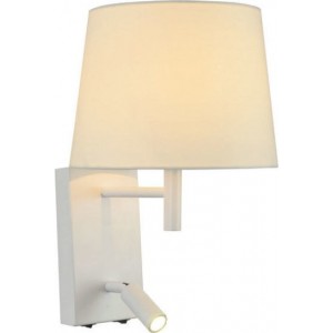 ΜΕΤΑΛΛΙΚΗ ΑΠΛΙΚΑ 1XE27+3WLED ΚΕΦΑΛΗ ΜΑΤ ΛΕΥΚΗ, ΚΑΠΕΛΟ ΛΕΥΚΟ+ΔΙΑΚΟΠΤΗΣ