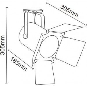 ΣΠΟΤ ΡΑΓΑΣ ΛΕΥΚΟ 185X305mm 1XE27 PAR30 max.75W IP20