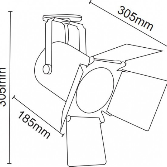 ΣΠΟΤ ΡΑΓΑΣ ΛΕΥΚΟ 185X305mm 1XE27 PAR30 max.75W IP20