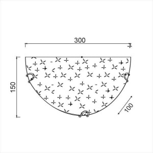 ΕΠΙΤΟΙΧΙΟ Φ/Σ 1ΧΕ27 ΛΕΥΚΟ ΓΥΑΛΙ ΜΟΤΙΒΟ+ΜΕΤΑΛΛΟ 30Χ15Χ10CM SCILLA