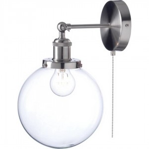 ΕΠΙΤΟΙΧΟ Φ/Σ 1ΧΕ27 ΝΙΚΕΛ ΜΕΤΑΛΛΟ+ΓΥΑΛΙ Φ20ΧΗ38CM