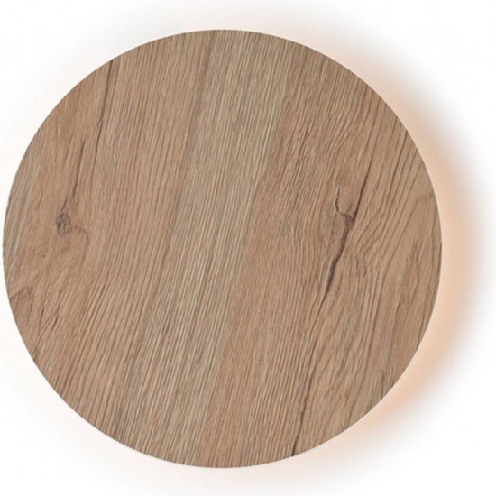 ΕΠΙΤΟΙΧΟ Φ/Σ LED 15W 3000Κ ΑΠΟΧΡΩΣΗ ΑΝΟΙΧΤΟΥ ΞΥΛΟΥ MDF ΚΥΚΛΟΣ Φ30XH3,6CM