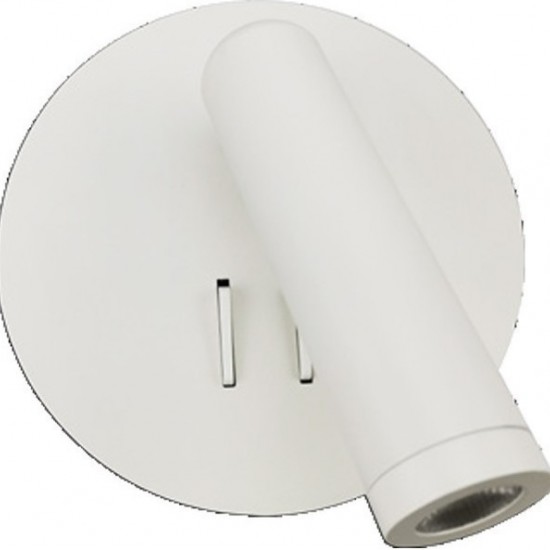 ΕΠΙΤΟΙΧΟ Φ/Σ LED 3+4W 3000K 280LM ΛΕΥΚΟ ΜΕΤΑΛΛΙΚΟ D13,5X7CM